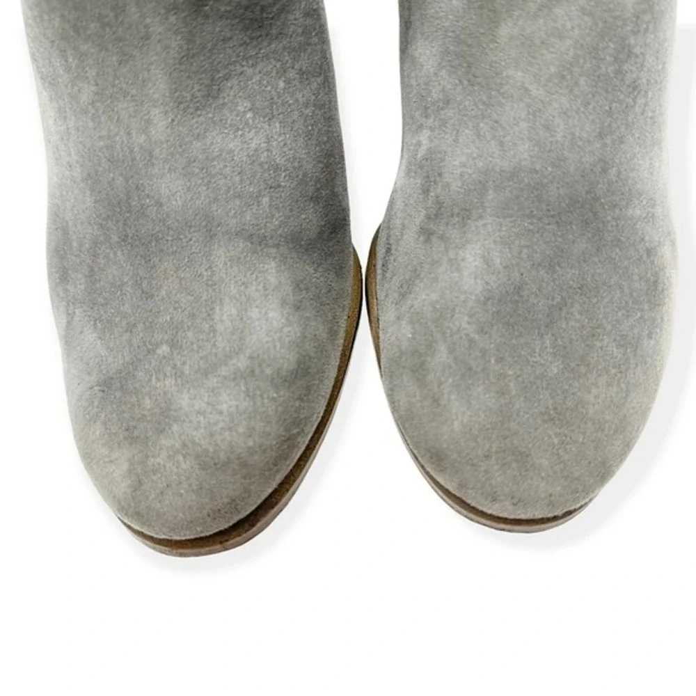 Vince Camuto Eana‎ Grey Suede Perforated Cutout Ankle Booties Size 6M 36